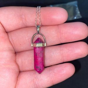Crystal Necklace- Rhodonite